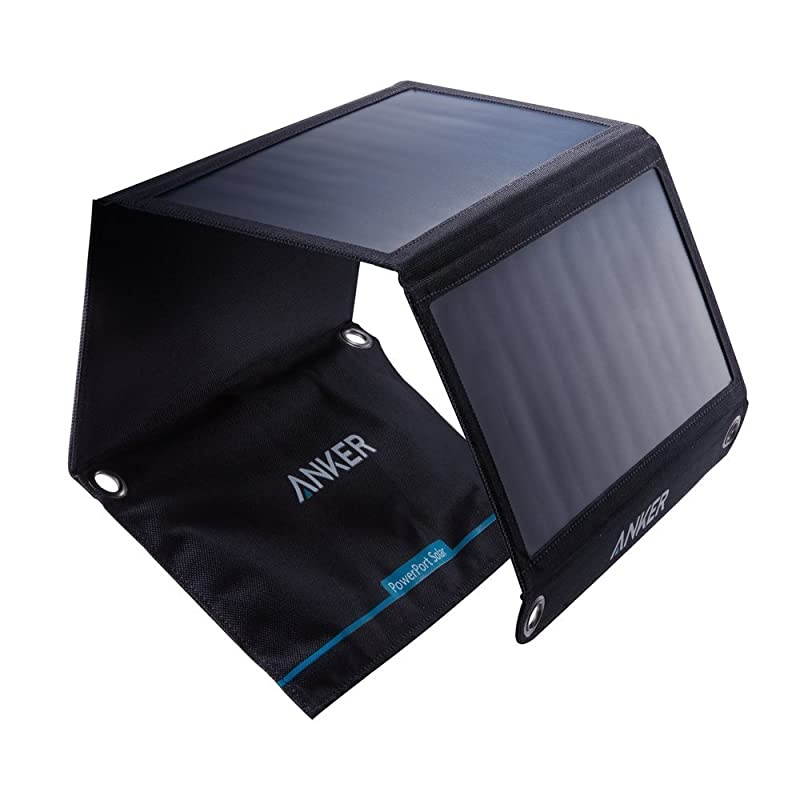 Solar Panel,  21W 2-Port USB Portable Solar Charger with Foldable Panel, PowerPort Solar for iPhone 11/Xs/XS Max/XR/X/8/7, iPad Pro/Air/Mini, Galaxy S9/S8/S7/S6, and More