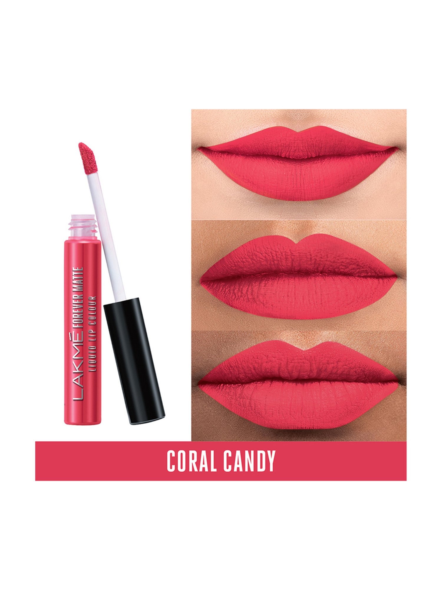 Lakme Forever Matte Liquid Lip Colour Coral Candy - 5.6 ml