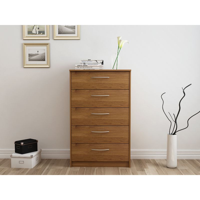 Addison 5 Drawer Chest Bank Alder Brown - loft607