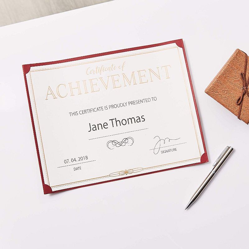 Best Paper Products 48-Pack Gold Foil Certificates of Achievement Award Paper Sheets, A4 Letter Size 8.5 x 11 in