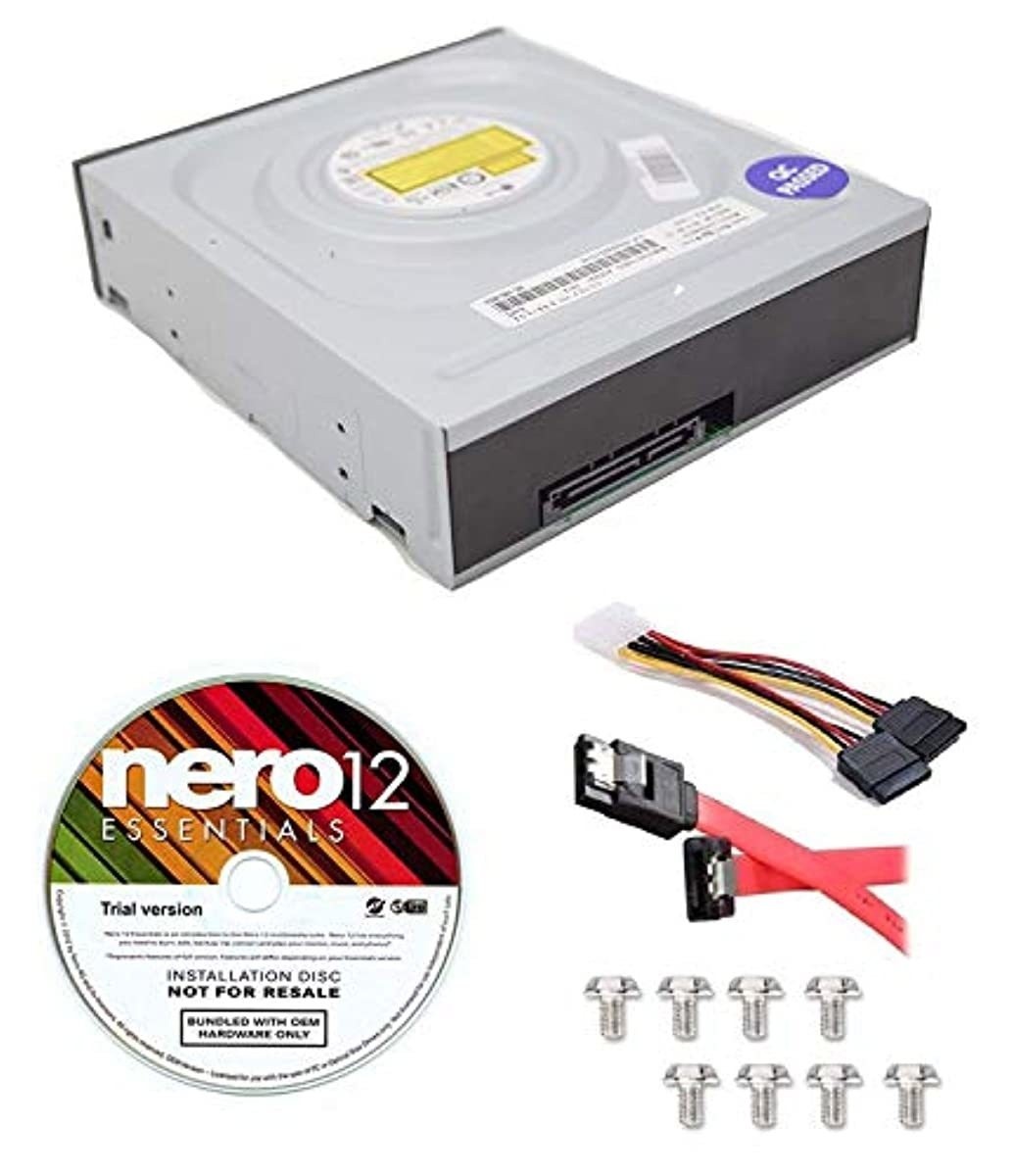 LG Internal 24x Super Multi with M-DISC Support DVD Burner (GH24NSC0B) Bundle with Nero 12 Essentials Burning Software + Cable Kit
