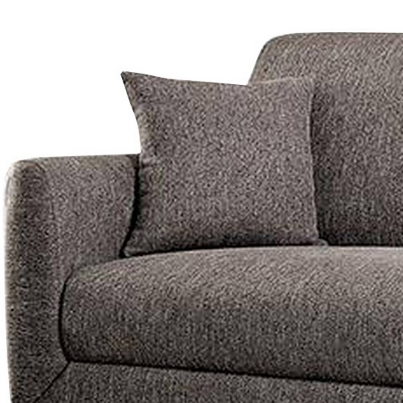 74" Sofa with Fabric Padded Seat and Metal Legs Dark Gray - Benzara