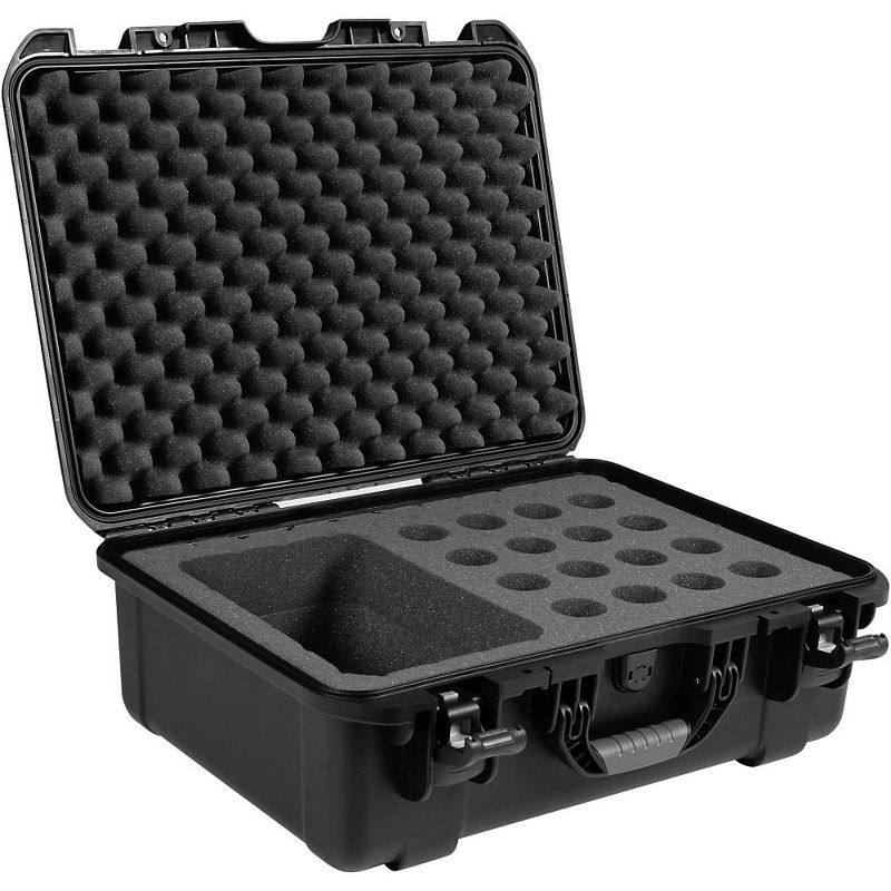 Gator GM-16-MIC-WP Waterproof Injection Molded Case for 16 Handheld Microphones Black