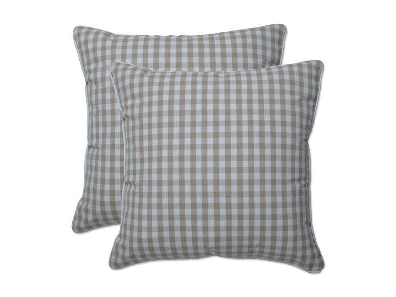 2pc 18.5" Outdoor/Indoor Throw Pillow Set Dawson Birch Tan - Pillow Perfect