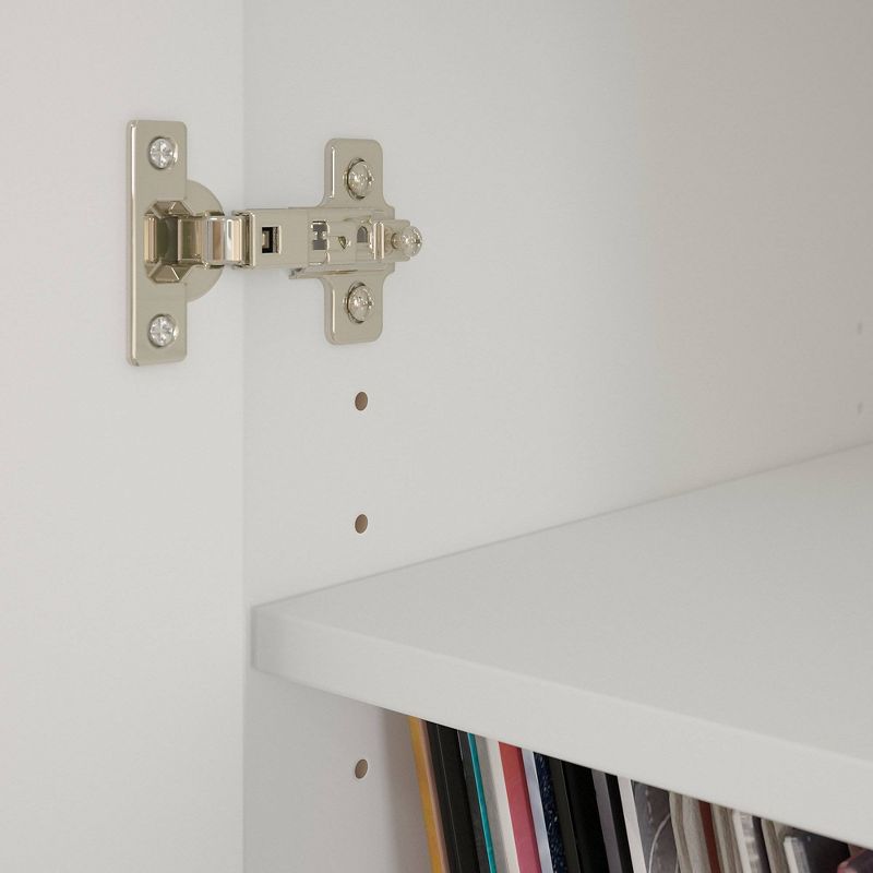 Voss 2 Door Accent Storage Cabinet Cotton White and Serene Cherry - Kathy Ireland Home