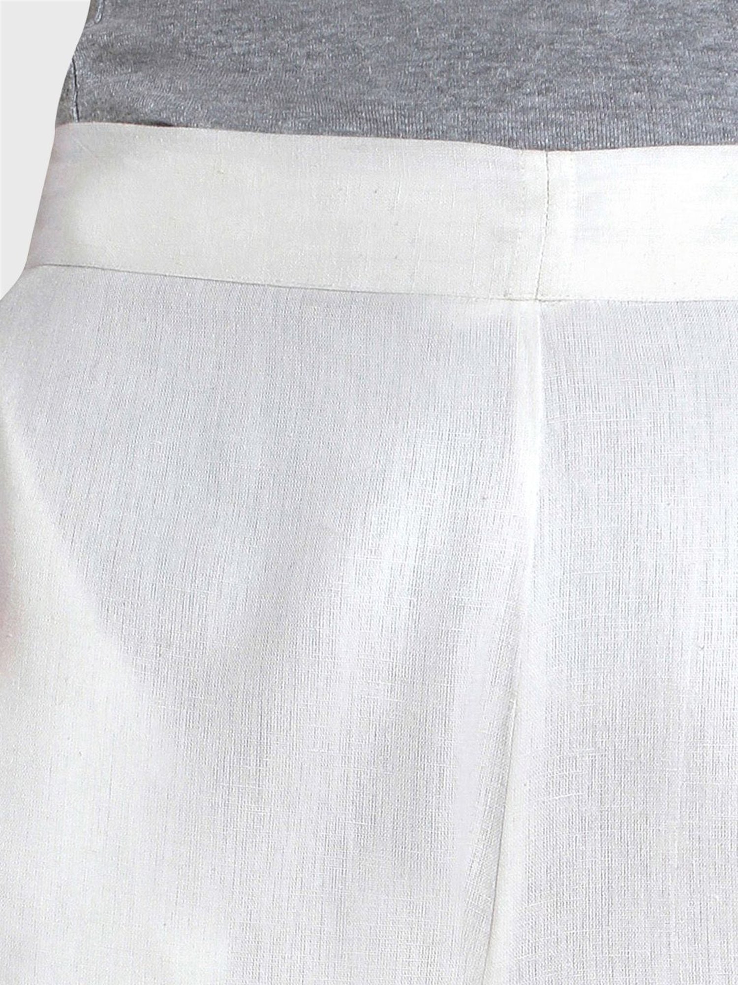 Indibelle White Cotton Trousers