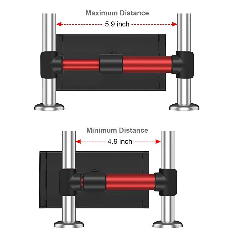 Car Headrest Mount  Tablet Headrest Holder Compatible with SmartphonesTabletsSwitch 47quot105quot Headrest Posts Width 49in59inRed