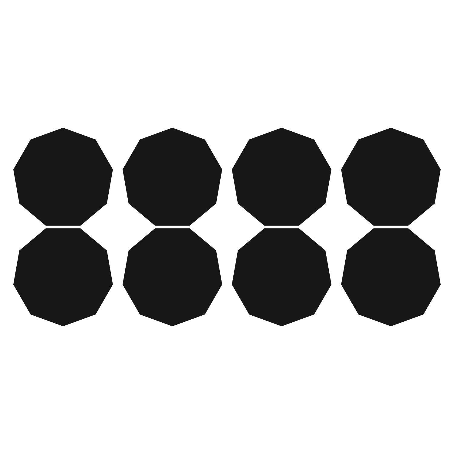 LiteMark 2 Inch Blue Nonagon Decals - Pack of 80