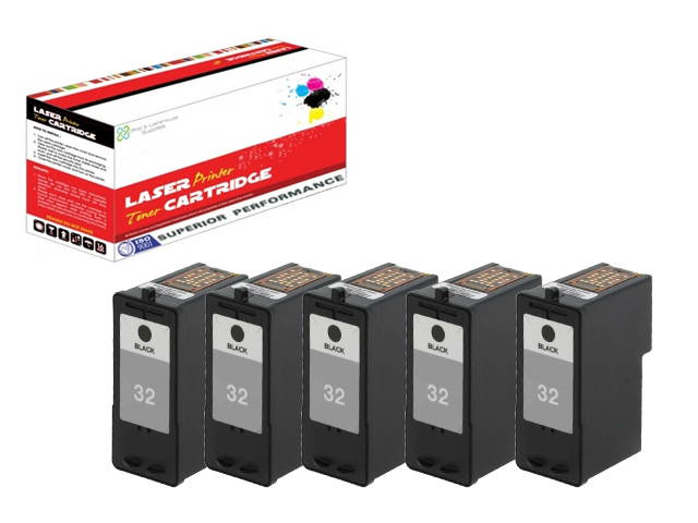 OWS&reg; 5PK Compatible Ink Unit for Lexmark 18C0032 #32 Black Compatible Ink Unit Z810 Z812