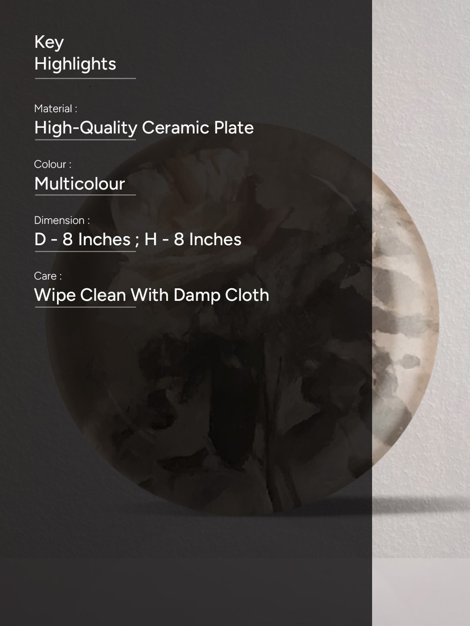 Nestroots English Rose Multicolor Porcelain Wall Plate