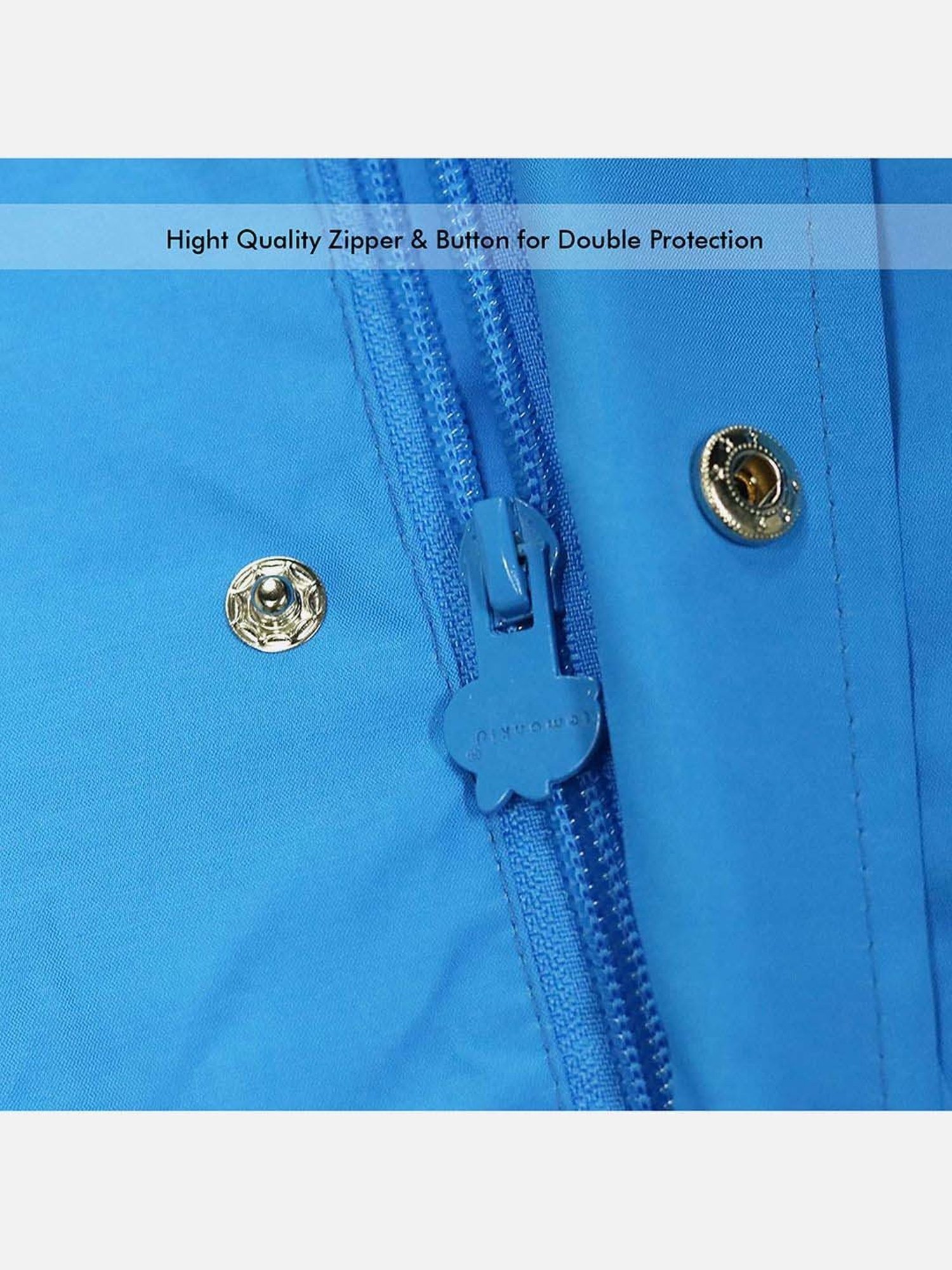 Little Surprise Box Kids Blue Printed Full Sleeves Raincoat