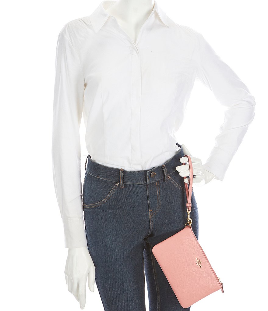 HOBO Link Leather Zip Wristlet