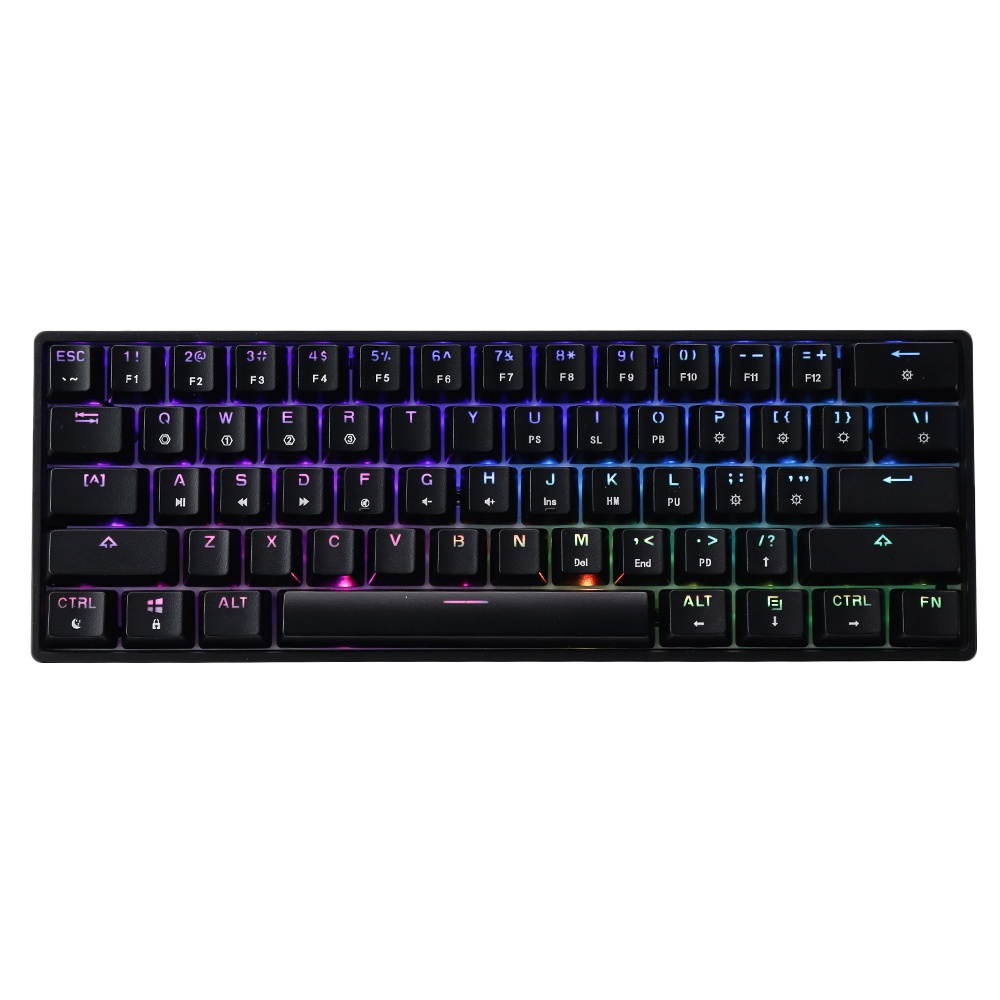 Geek GK61 61 Keys Mechanical Gaming Keyboard Hot Swappable Gateron Optical Switch RGB Type-C Programmable 60% Layout Gaming Keyboard Brown Switch