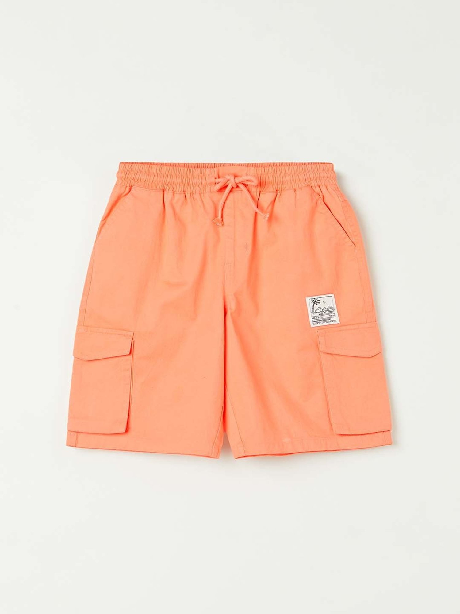 Fame Forever by Lifestyle Kids Peach Cotton Printed Shorts