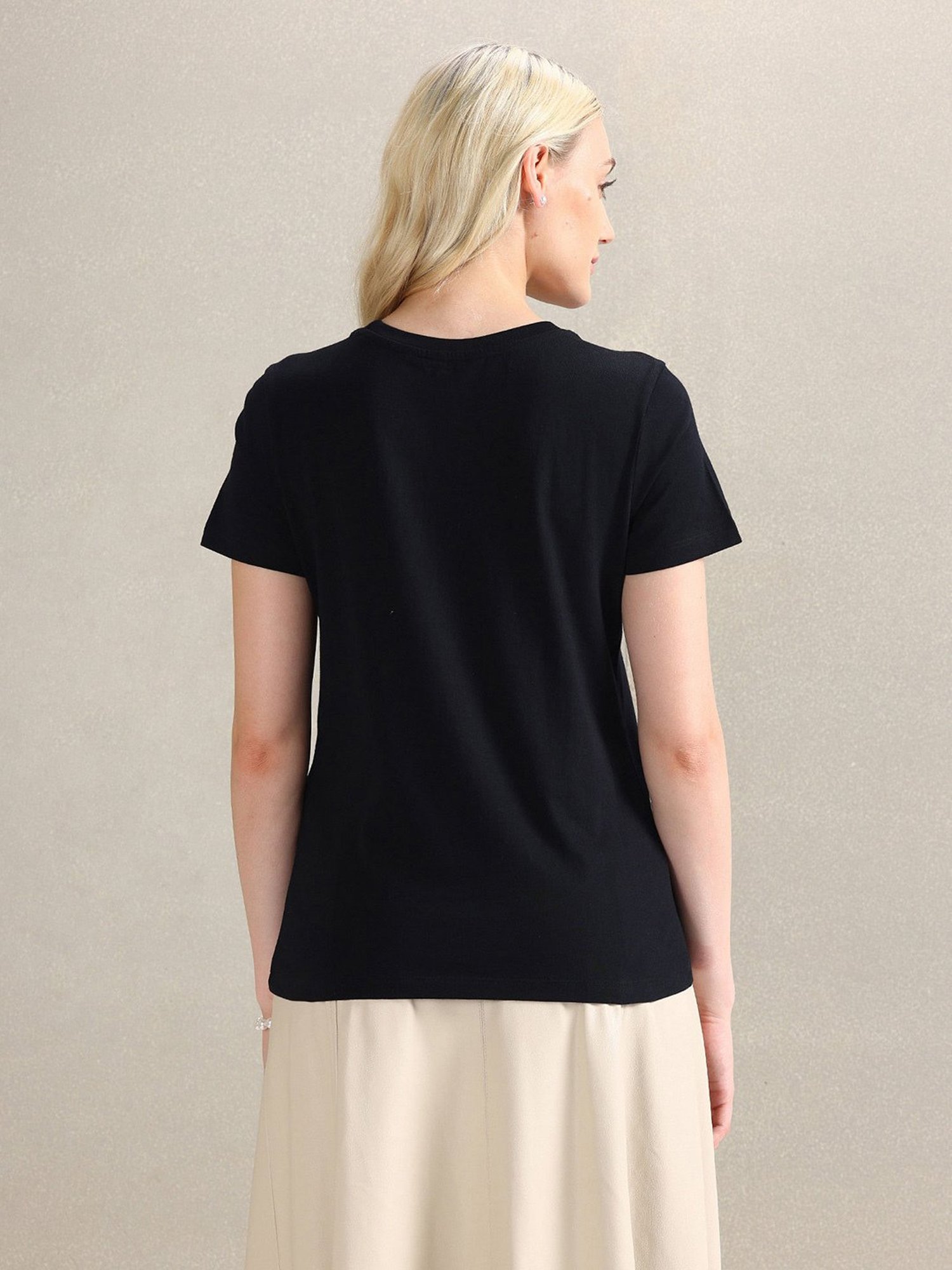 U.S. Polo Assn. Black Cotton Graphic Print T-Shirt