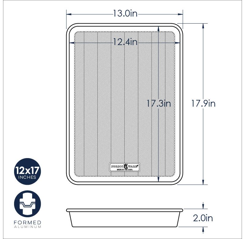 Nordic Ware Prism 13" X 18" High-Sided Sheet Cake Pan, Metallic