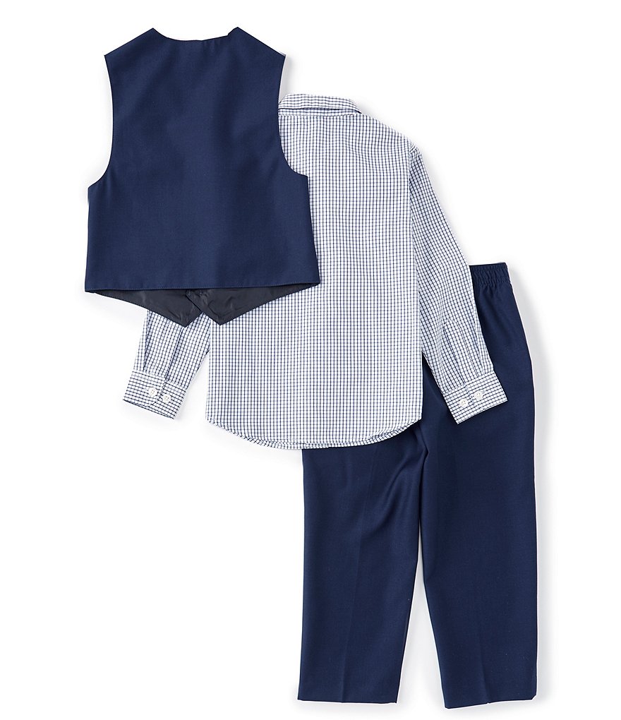 Class Club Little Boys 2T-7 Grid Sport Shirt, Vest, Pant, & Plaid Tie Set