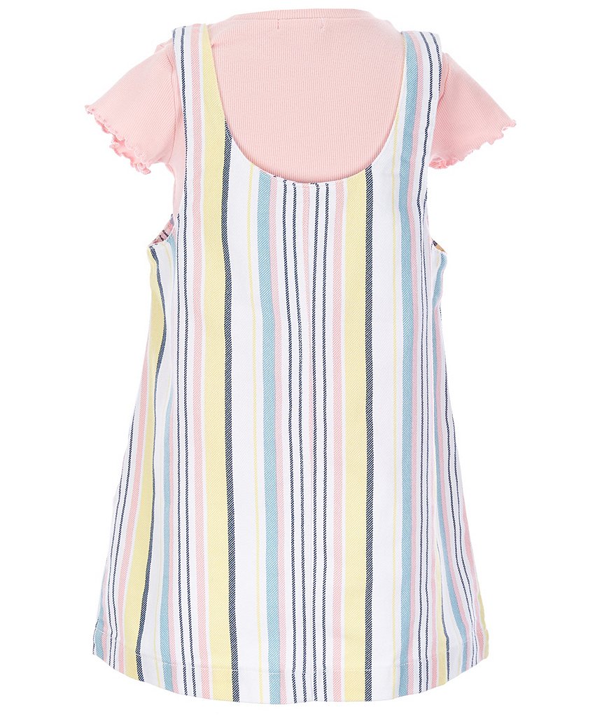 Flapdoodles Little Girls 2T-6X Short-Sleeve Tee & Rainbow Twill Jumper Set