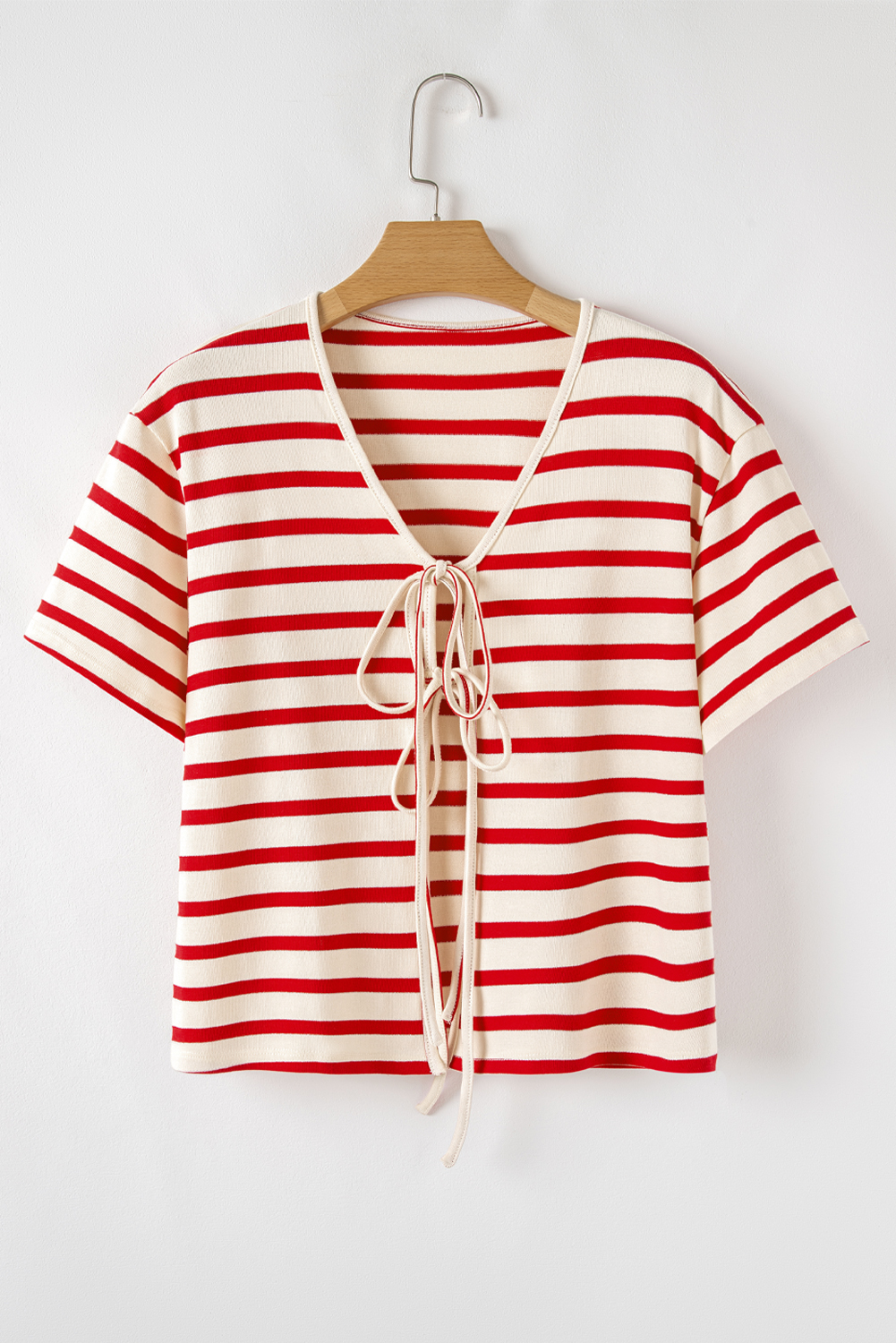 Skobeloff Textured Ruffle Split Top and Drawstring Shorts Set