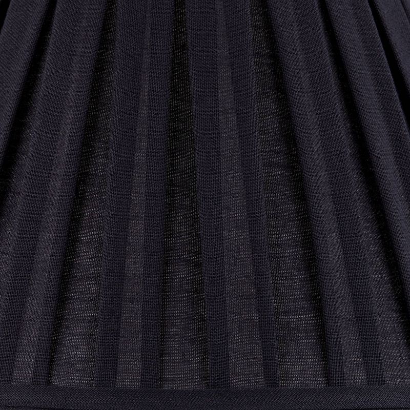 Springcrest Black Linen Medium Box Pleat Empire Lamp Shade 7" Top x 14" Bottom x 11" Slant x 11" High (Spider) Replacement with Harp and Finial