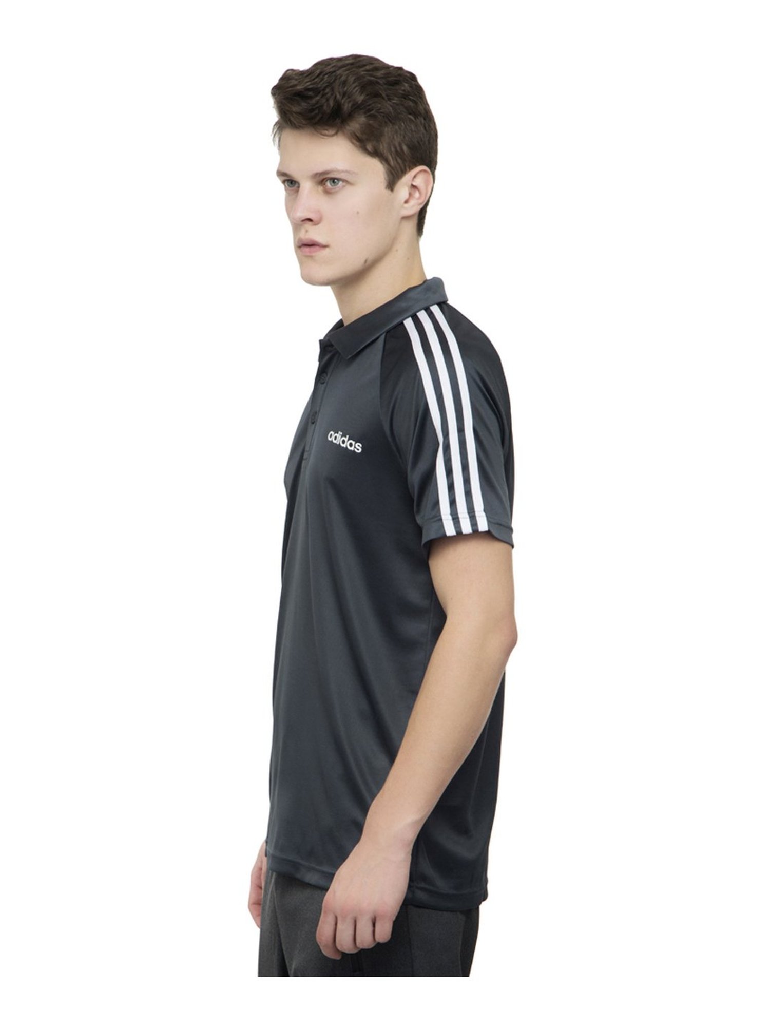 Adidas Dark Grey Regular Fit Polo T-Shirt