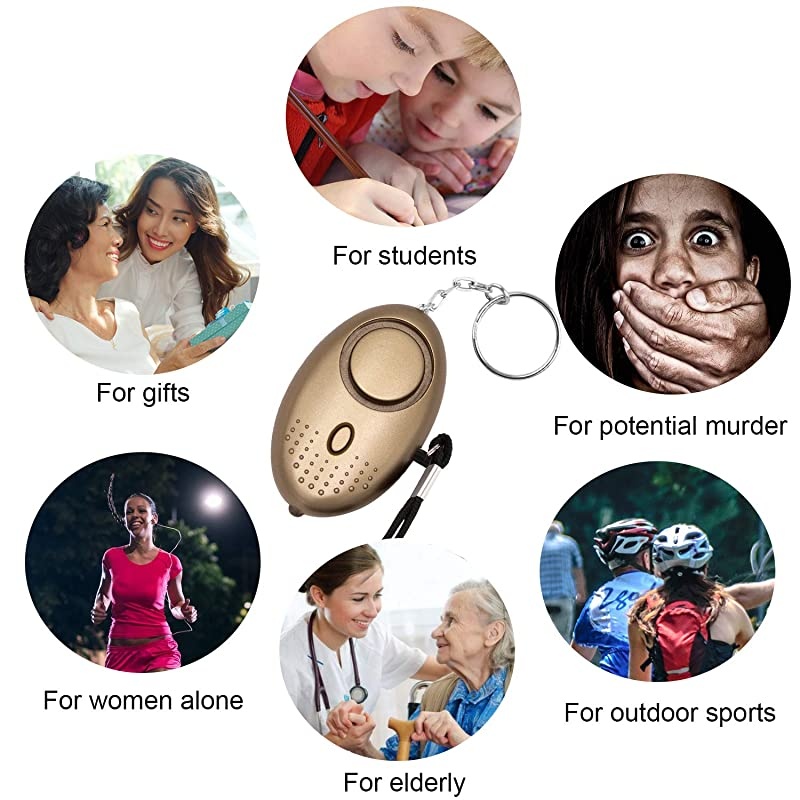 Safe Sound Personal Alarm 5 Pack 140DB Personal Security Alarm Keychain with LED Lights Emergency Safety Alarm for Women Men Children Elderly