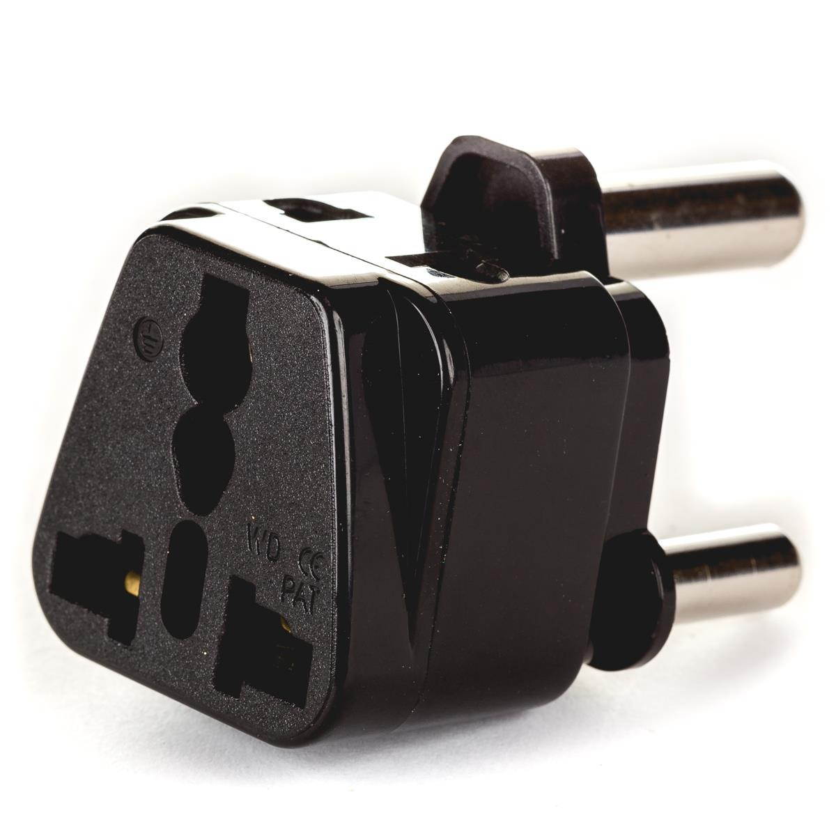 OREI 2 in 1 USA to South Africa Adapter Plug (Type M) - 2 Pack, Black