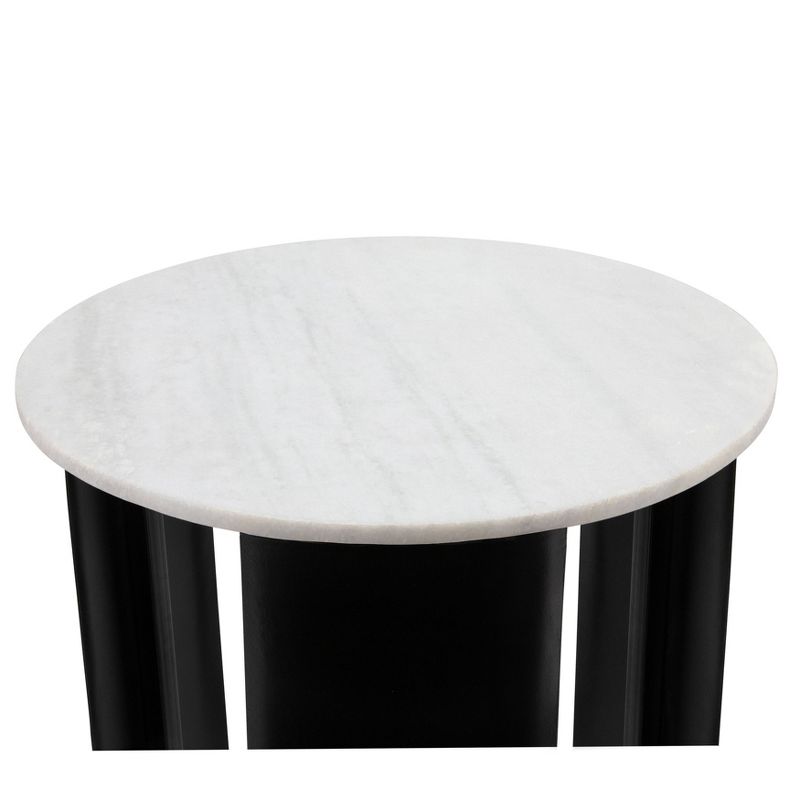 21" Round Marble Coffee Table Black - Sagebrook Home