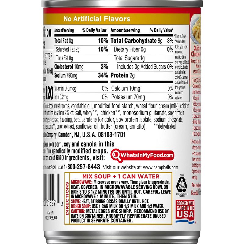 Campbell's Condensed Cream of Chicken & Mushroom Soup 10.5oz