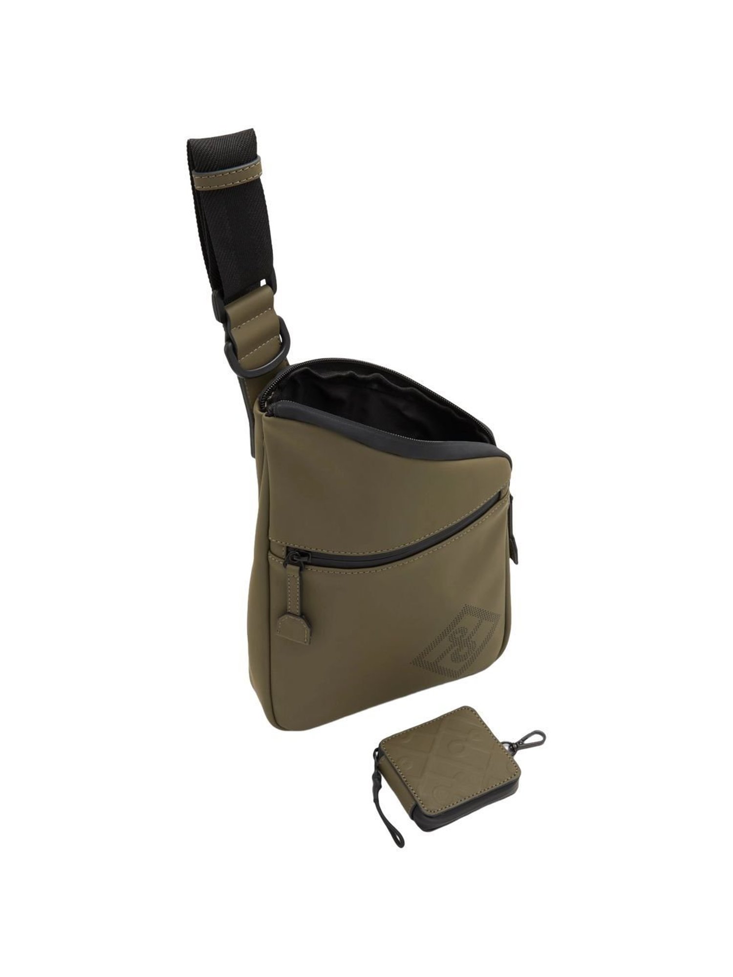 Call It Spring Khaki Solid Small Cross Body Bag With Pouch