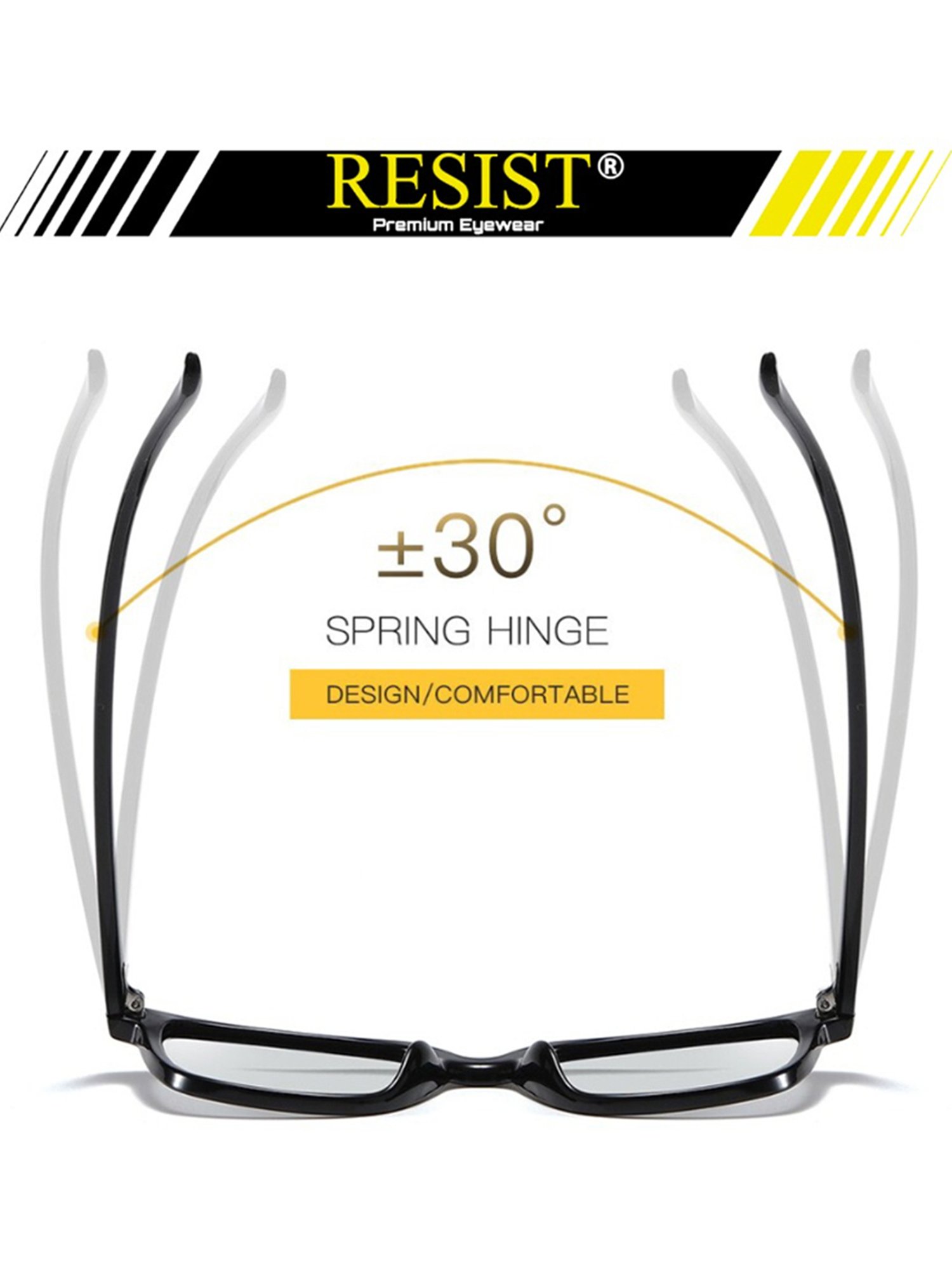 Resist Eyewear Black Hexagon UV Protection Unisex Sunglasses