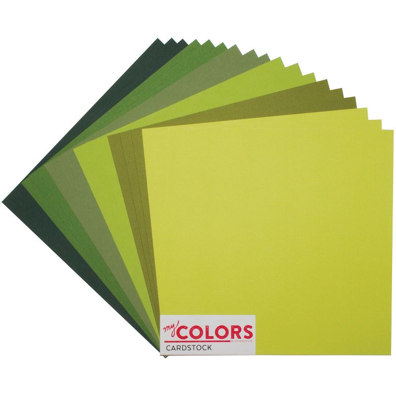 My Colors Canvas Cardstock Bundle 12"X12" 18/Pkg-Green Tones