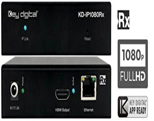 Key Digital KD-IP1080RX Enterprise AV over IP with PoE Receiver with Redundant Power Connection