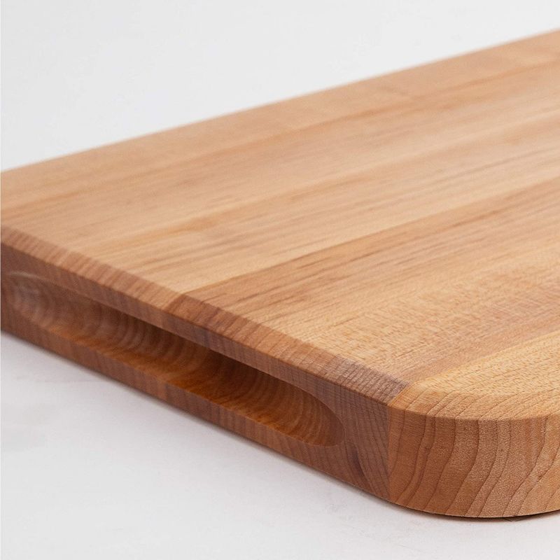 John Boos Maple Wood Edge Grain Reversible Kitchen Butcher Block 18 x 12 x 1.25 Inches Cutting Board with 3 Piece Maintenance Oil Set