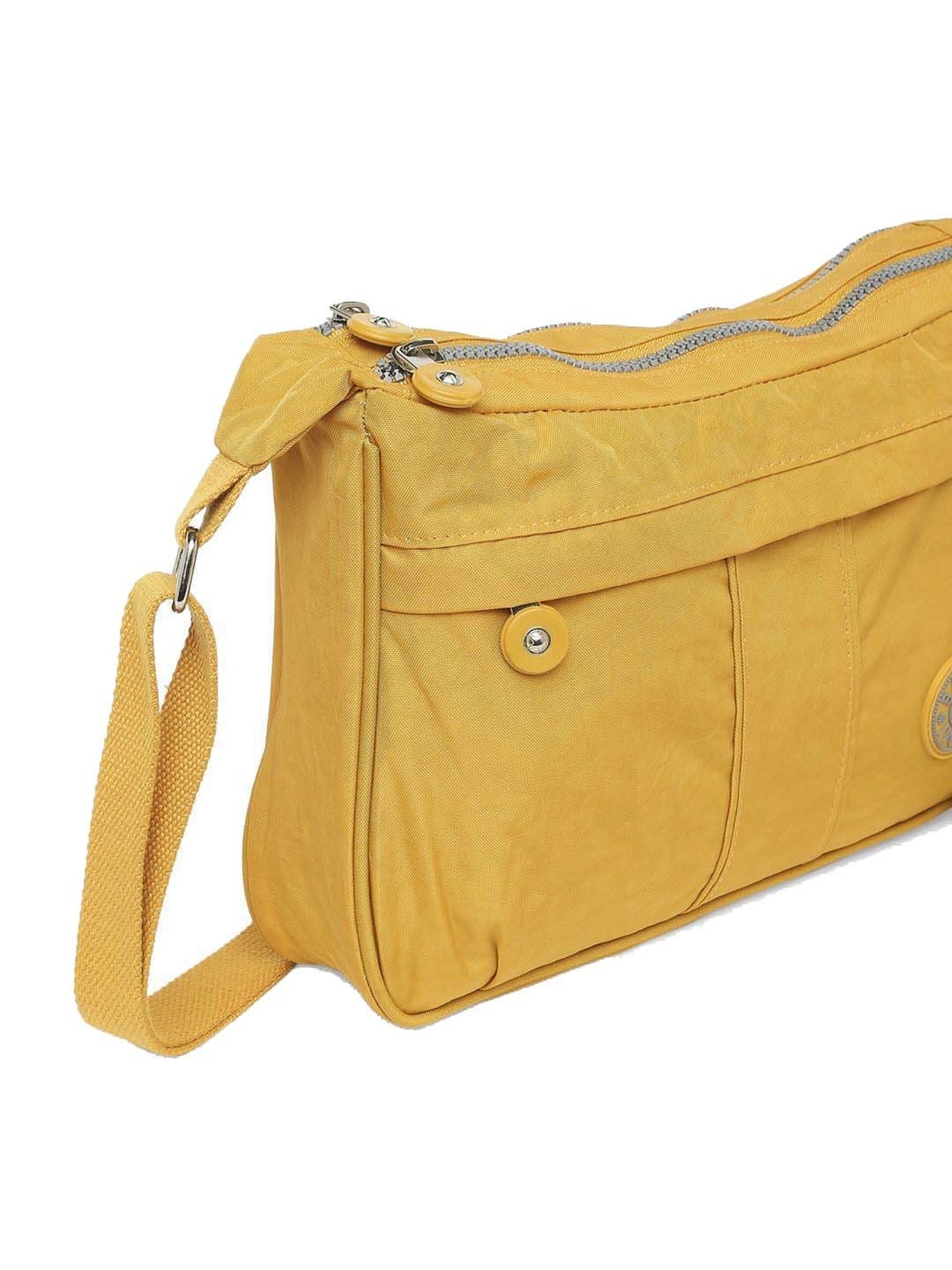 Baomi Yellow Solid Medium Cross Body Bag