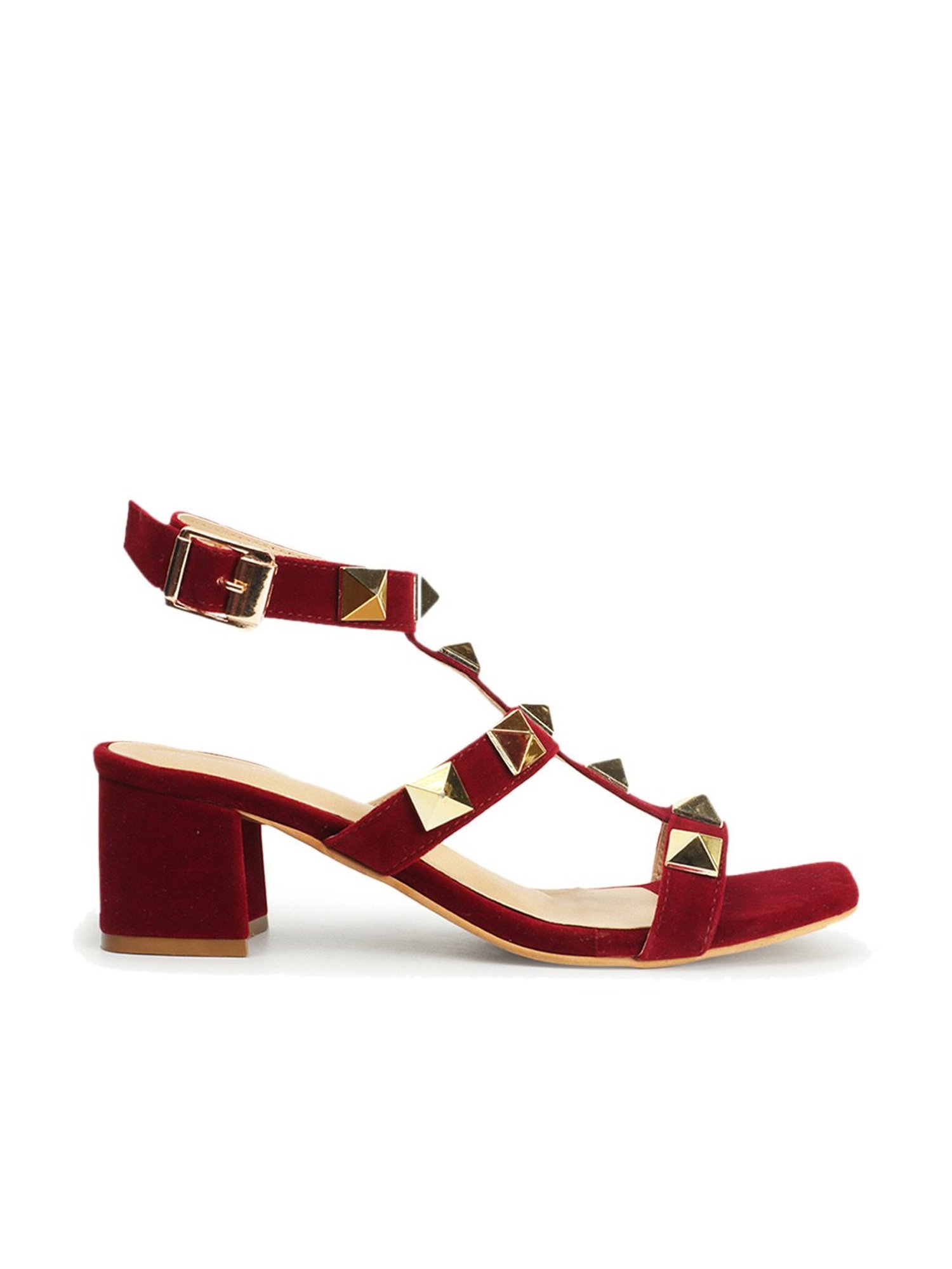 Iconics Women's Maroon Ankle Strap Sandals