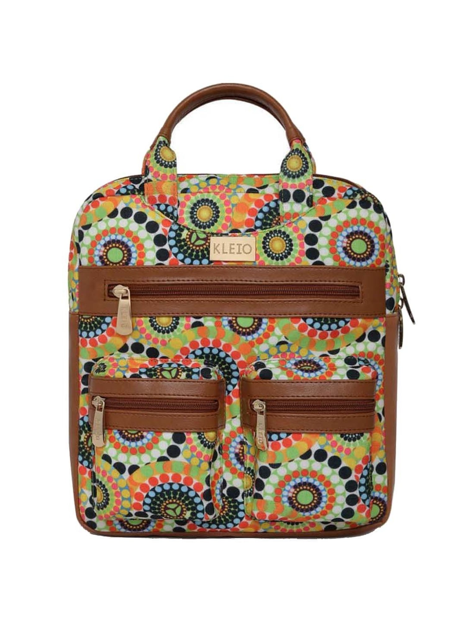 KLEIO Canvas Multicolor Medium Convertible Backpack