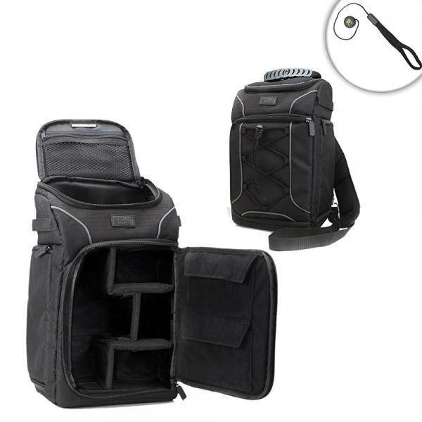 DSLR Camera Sling Backpack - Camera Bag with Carrying Sling , Waterproof Cover and Accessory Storage by USA Gear - Works with Canon EOS Rebel T6 , 80D , PowerShot SX420 IS and Many Other Cameras