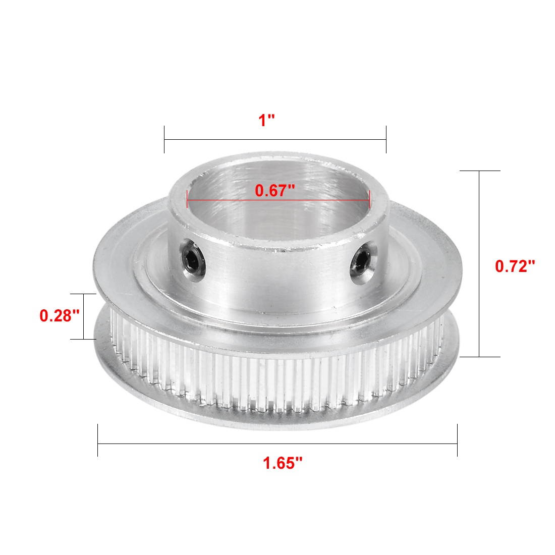 Aluminum Timing Pulley MXL 60 Teeth 17mm Bore Timing Belt Pulley Synchronous Wheel for 6mm Belt