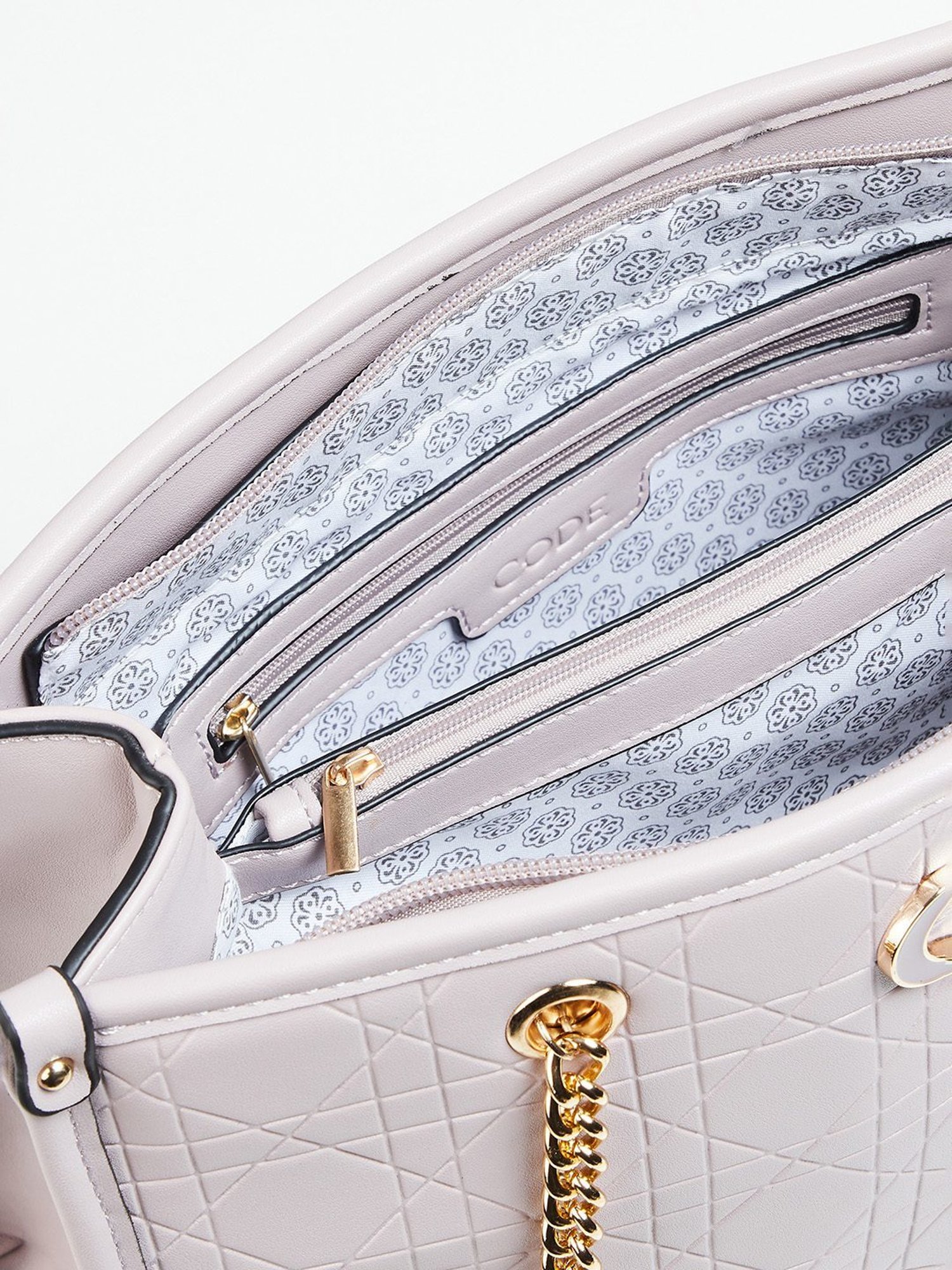 Code by Lifestyle Lilac Textured Tote Bag