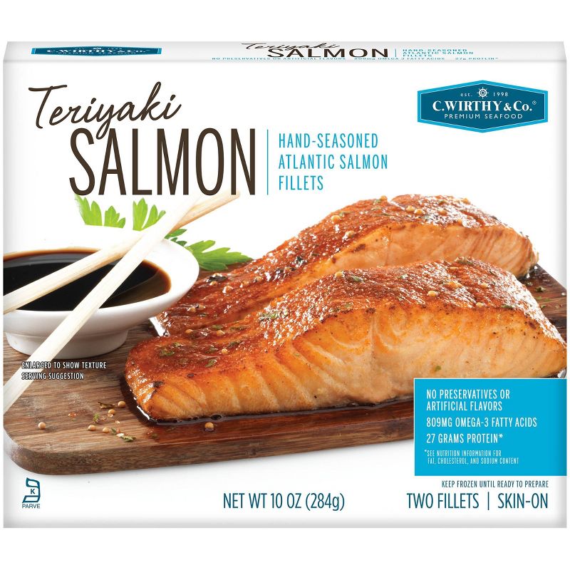 C. Wirthy & Co. Teriyaki Hand-Seasoned Atlantic Salmon Fillets - Frozen - 10oz