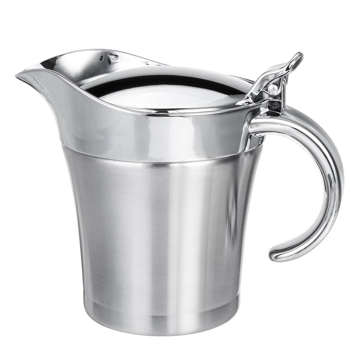 Stainless Steel Double Insulated Jug GravyThermal Sauce Kettle Kitchen Serving Storage Tableware Tool-500ml