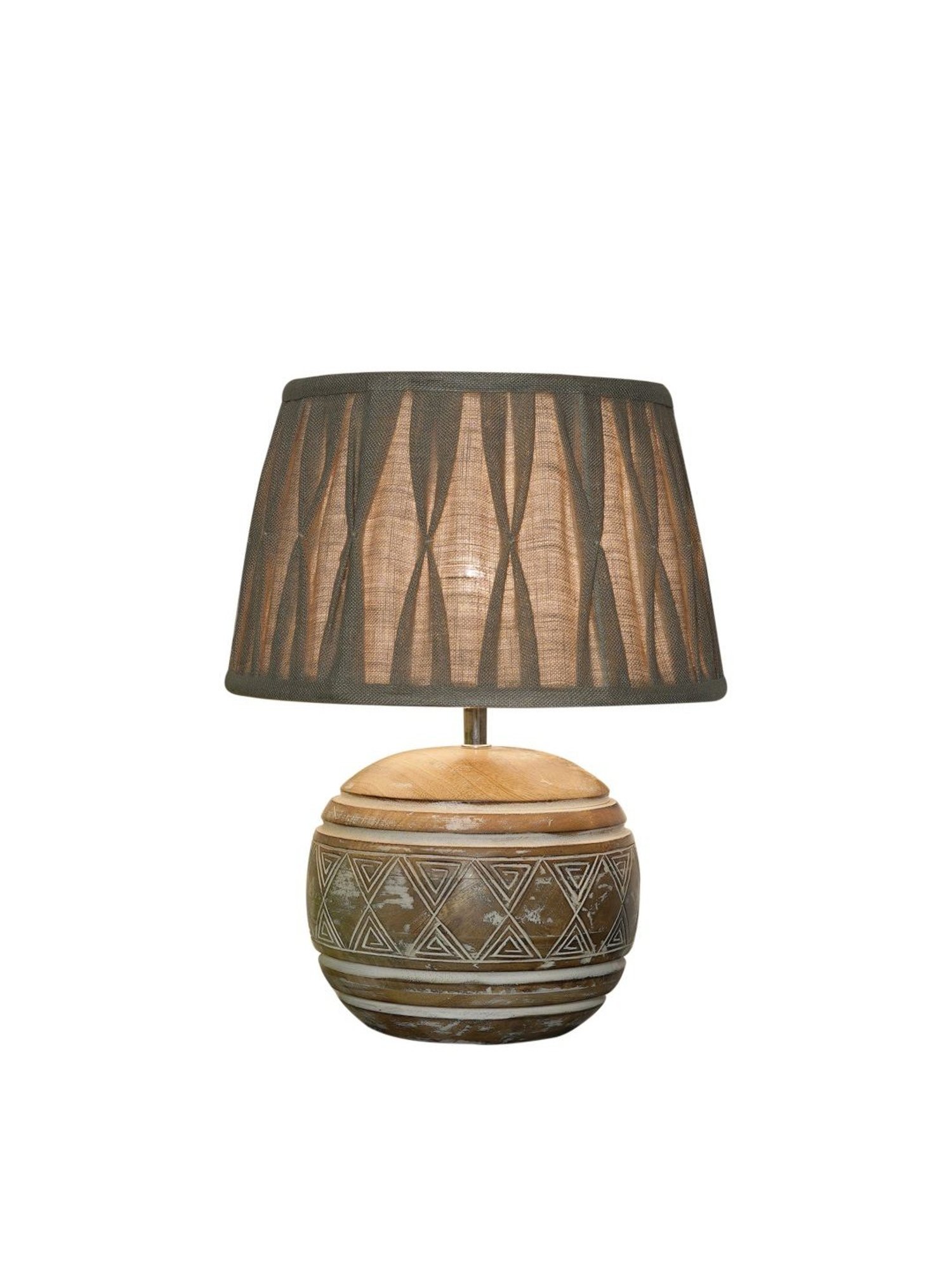 Kapoor Lamp Shades Distress White & Beige Wood Caelan Table Lamp