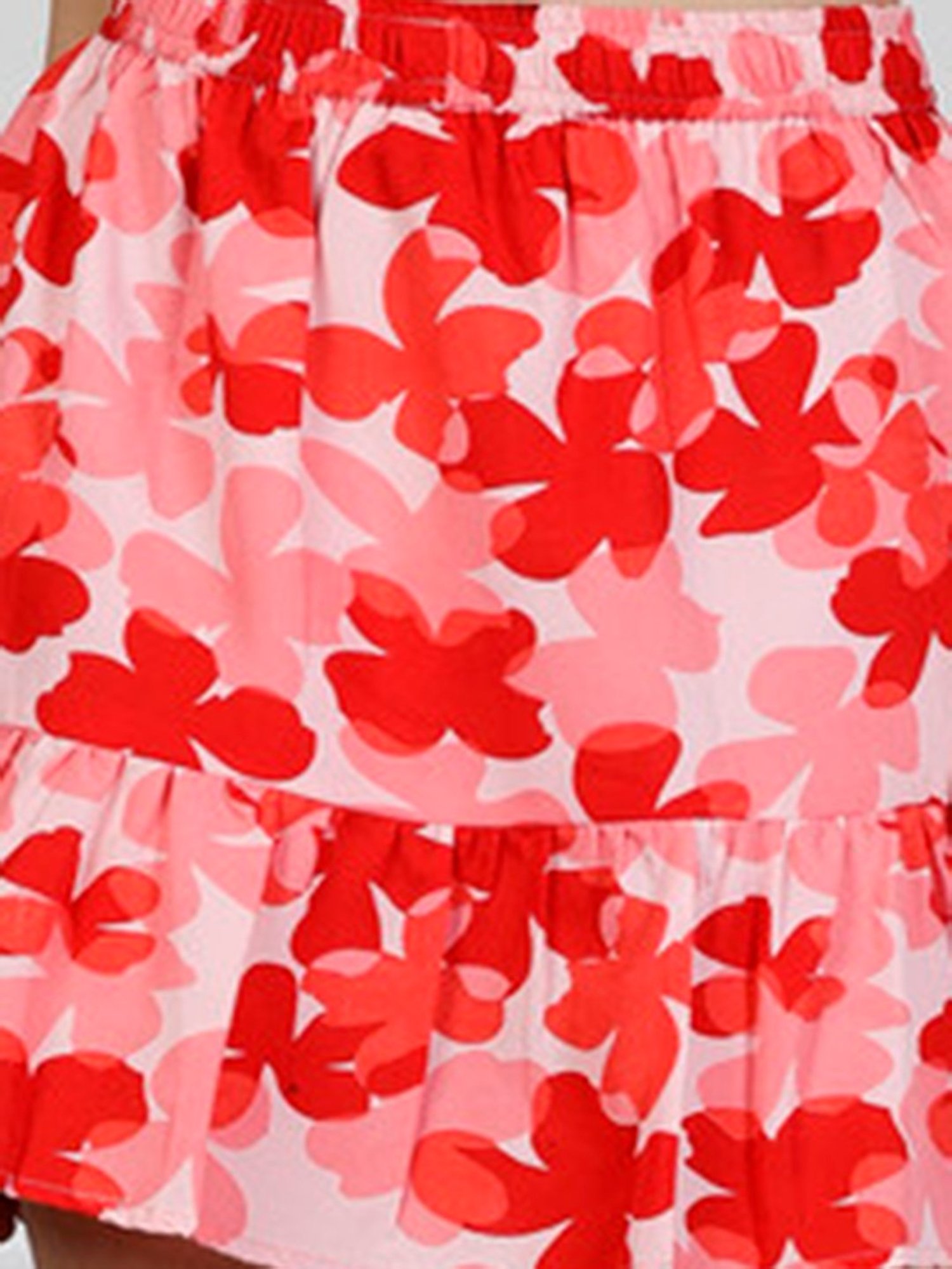 NEUDIS Pink & Red Floral Print Skirt