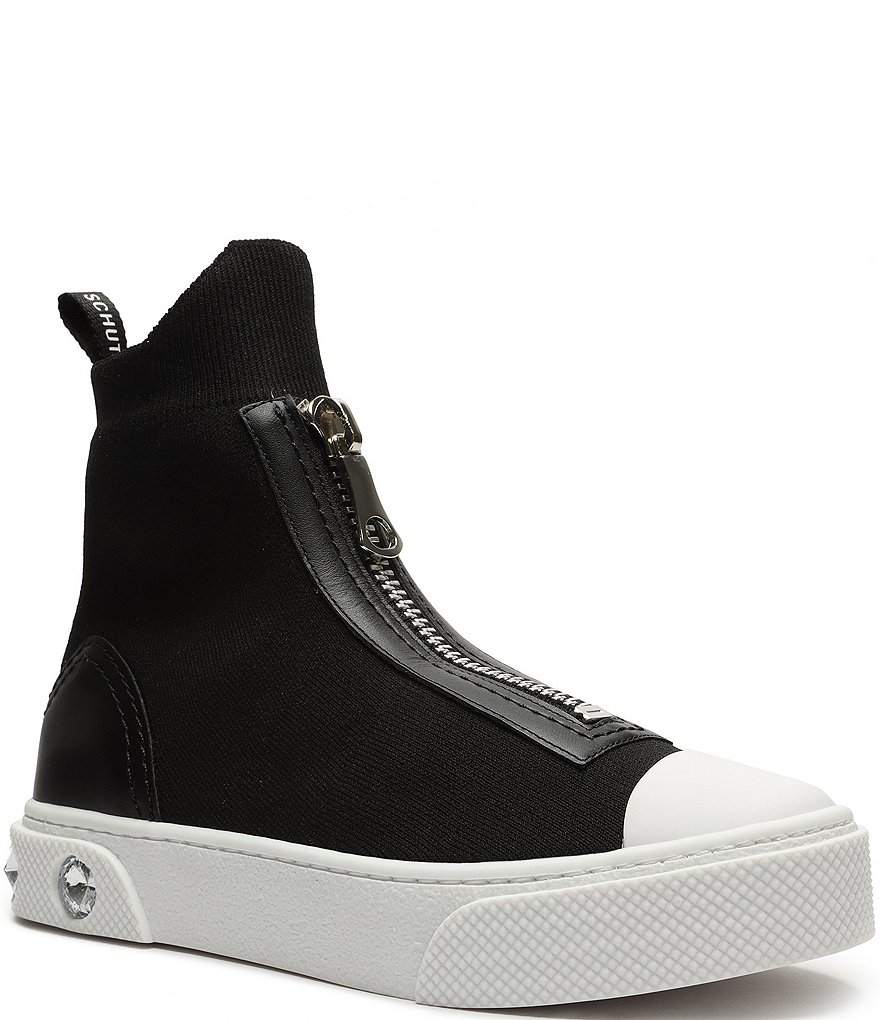 Schutz Myrnna High Top Zip Front Sneakers