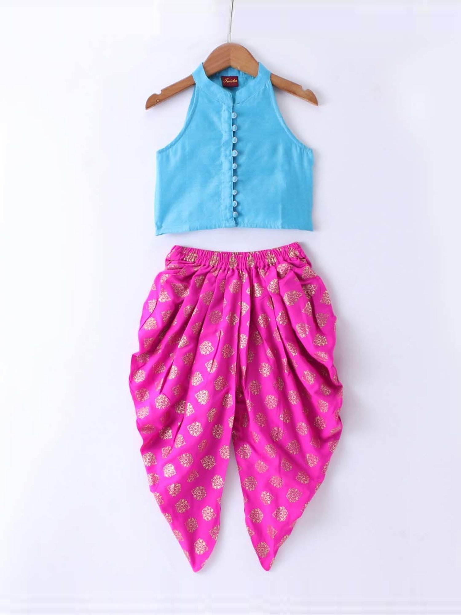 TWISHA Kids Blue & Pink Regular Fit Top Set