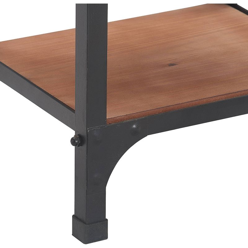 64" Overland Bookshelf Wood and Black Metal - Serta