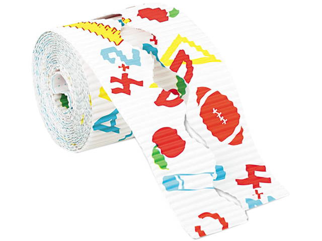 Pacon 37610 Bordette Designs, 2 1/4" x 25' Roll, School Days, 1 Roll