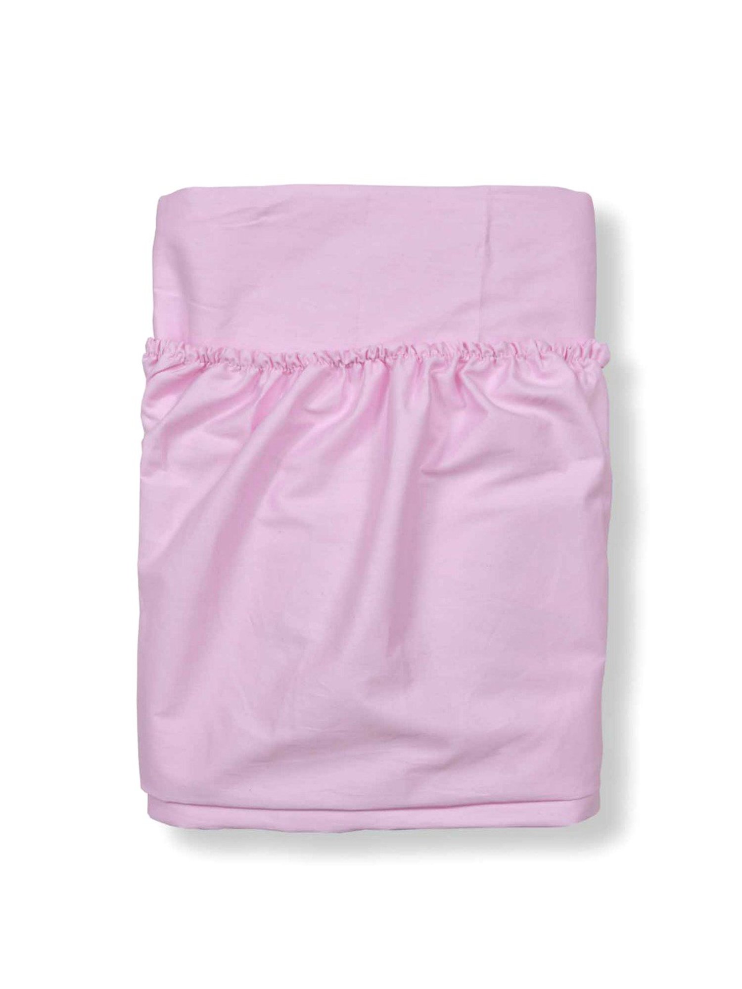 Haus & Kinder Solid Pink 300 TC Cotton Bed Sheet with 1 Pillow Cover