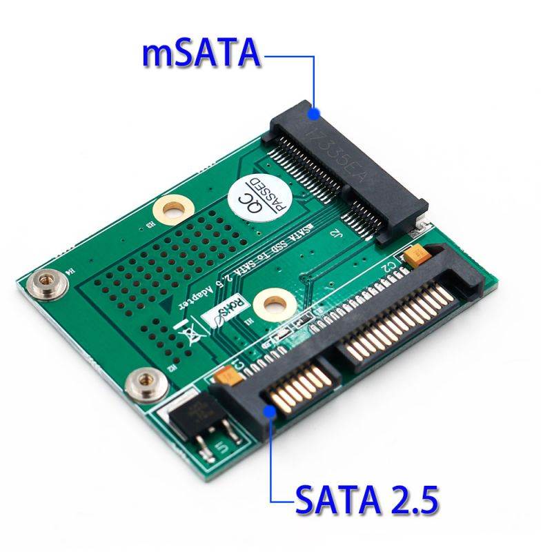 Msata SSD to SATA 2.5''Adapter Card With Metal Extension Bracket
